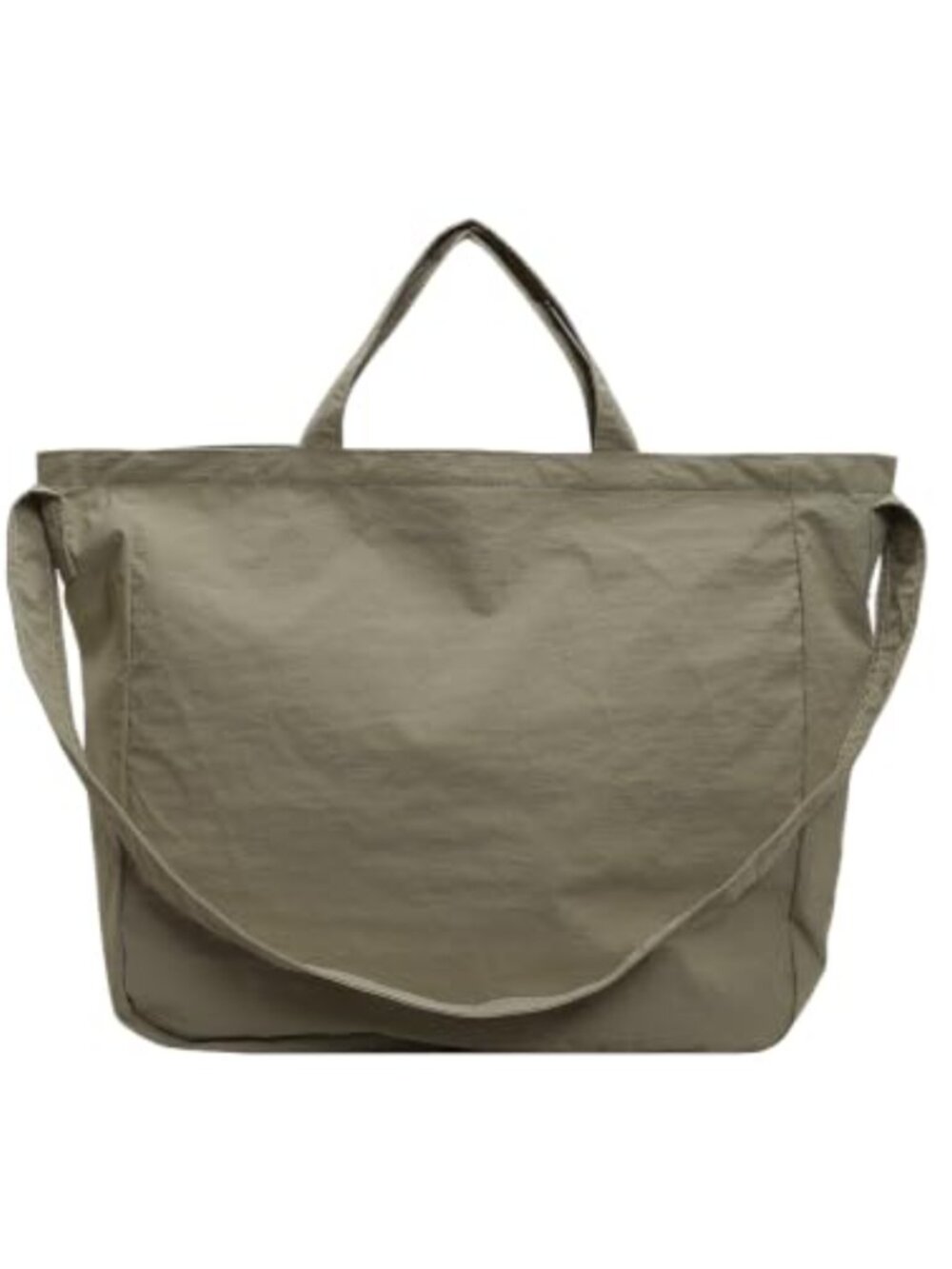 Nylon Tote Bag with Metal Zipper Pull Crossbody Double Straps Commuting